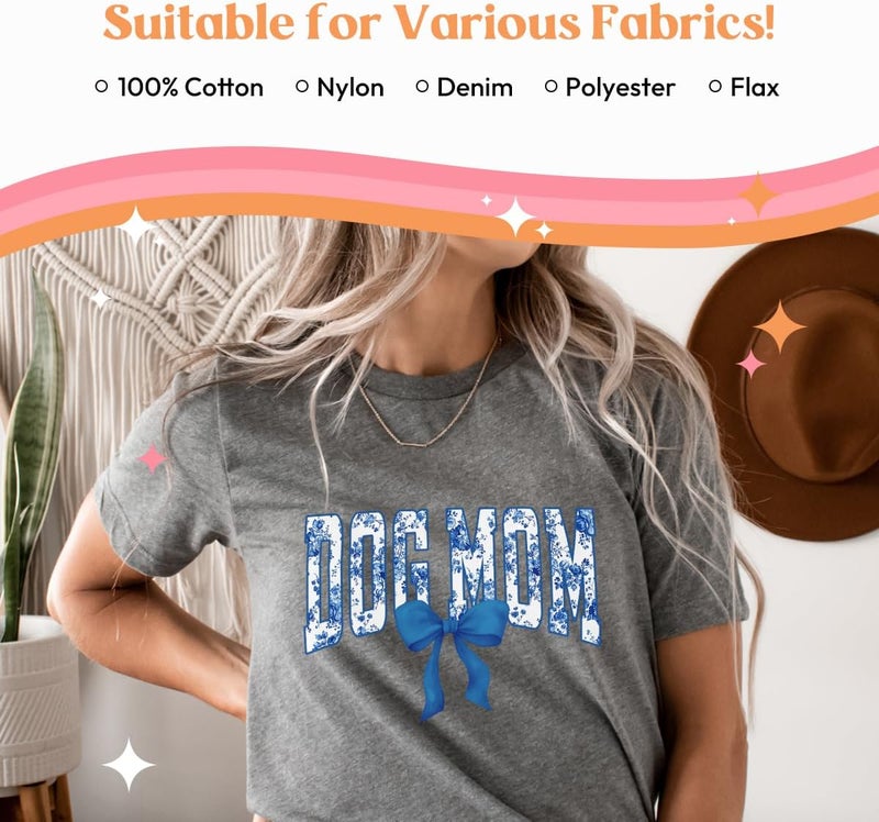 Kaciola Dog Mom DTF Transfers Ready to Press, 9 Sheets Dog Mom Social Club Mama Paw Iron on Transfers Washable Stickers Iron on Decals for T Shirts Hoodie DIY Crafts - Image 3
